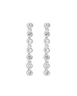 Jon Richard Radiance Collection Silver Plated Tennis Crystal Drop Earrings
