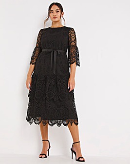 Joanna Hope Structured Lace Dress