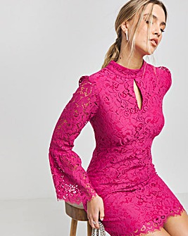 Joanna Hope High Neck Lace Dress