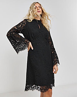 Joanna Hope Black High Neck Lace Dress