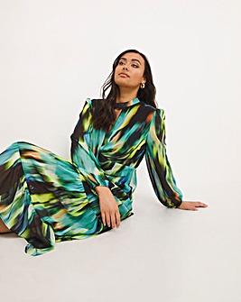 Joanna Hope Abstract Print Chiffon Maxi Dress