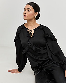 Joanna Hope Frill Tie Neck Blouse