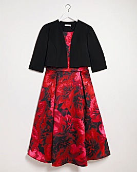 Joanna Hope Red Print Prom Dress & Shrug