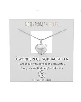 A Wonderful Goddaughter Heart Pendant