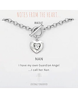 Nan T Bar Heart Bracelet