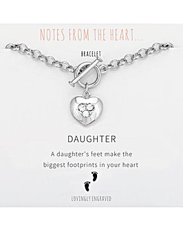 Daughter Heart T Bar Bracelet