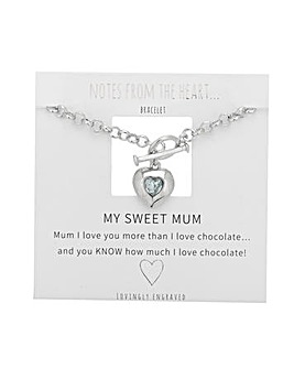 My Sweet Mum Heart T Bar Bracelet