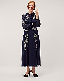 Monsoon Annika Floral Chiffon Midi Dress