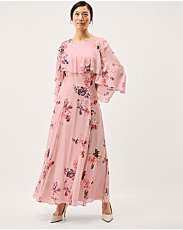 Monsoon Amber Floral Cape Maxi Dress