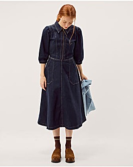 Monsoon Erin Zip Denim Midi Dress