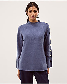 Monsoon Breda Funnel Neck Button Jumper