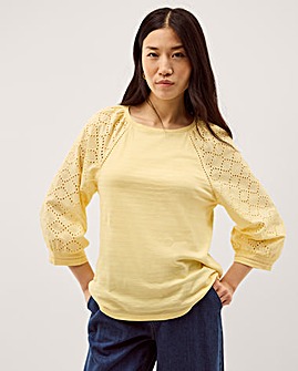 Monsoon Fifi Broderie Sleeve Top