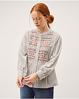 Monsoon Hettie Shirred Stripe Shirt