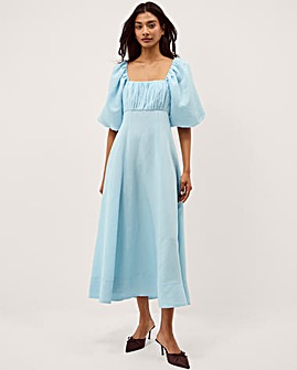 Monsoon Payton Puff Sleeve Midi Dress