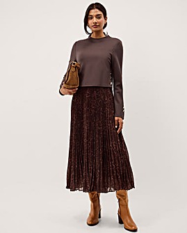 Monsoon Archi Leopard Print Midi Dress