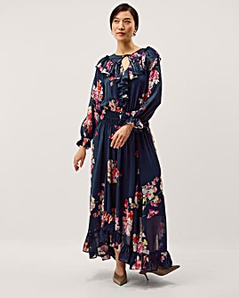 Monsoon Amber Floral Ruffle Maxi Dress