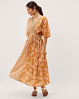 Monsoon Carris Plunge Floral Midi Dress