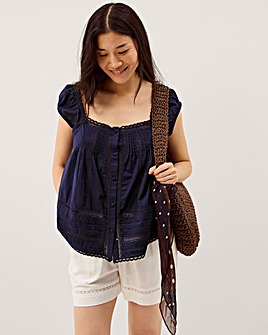 Monsoon Olivia Lace Trim Top