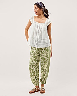 Monsoon Olivia Lace Trim Top