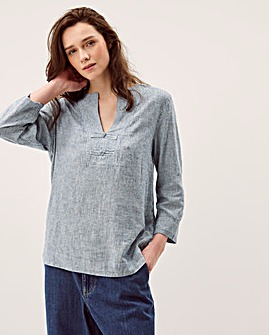 Monsoon Alexis Stripe Linen-Blend Top