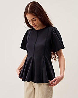 Monsoon Tate Lace Trim Jersey T-Shirt