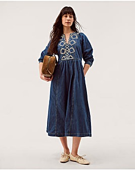 Monsoon Betty Denim Midi Dress