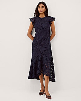 Monsoon Gina Floral Lace Midi Dress