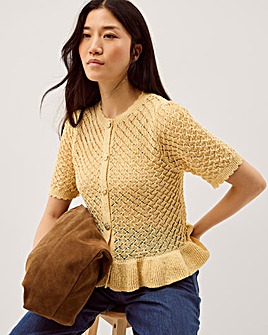 Monsoon Shea Ruffle Knit Cardigan