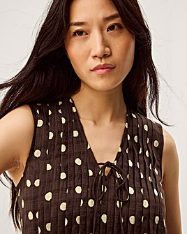 Monsoon Paris Sleeveless Polka Dot Top
