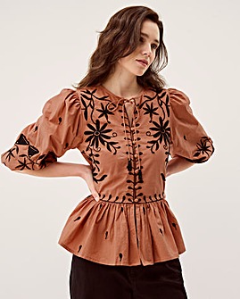 Monsoon Freya Puff Sleeve Top