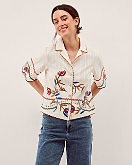 Monsoon Polly Floral Embroidered Shirt