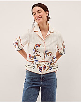 Monsoon Polly Floral Embroidered Shirt