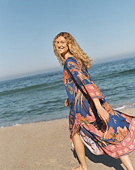 Monsoon Carmen Floral Print Midi Kaftan