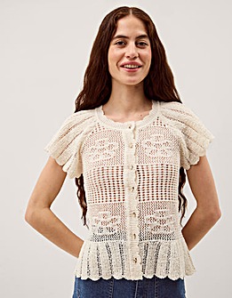 Monsoon Indi Floral Pointelle Cardigan