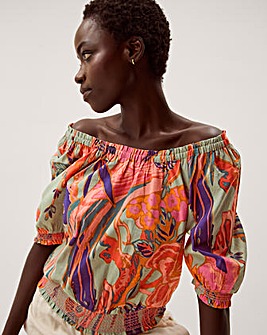 Monsoon Carmen Bardot Floral Print Top