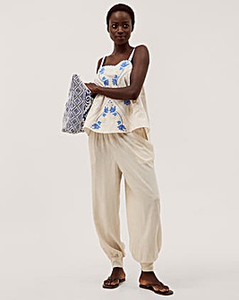 Monsoon Reese Linen Blend Harem Trousers