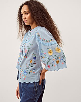 Monsoon Alice Floral Embroidered Top