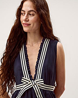 Monsoon Cece Stripe Bow Midi Dress