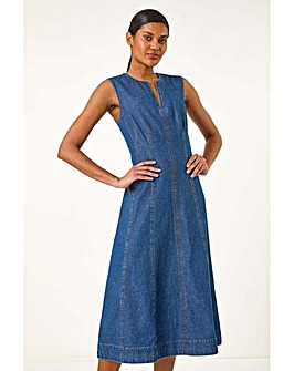 Roman Panel Detail Midi Dress