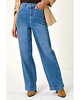 Roman Wide Leg Stretch Denim Jeans
