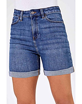Roman Stretch Denim Mom Shorts