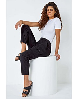 Roman Elastic Waist Stretch Trousers