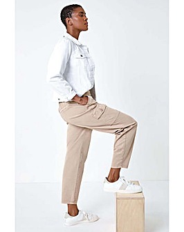 Roman Elastic Waist Stretch Trousers