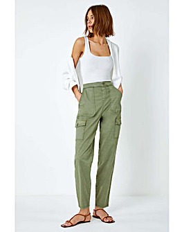 Roman Elastic Waist Stretch Trousers