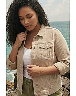 Roman Curve Cotton Denim Jacket