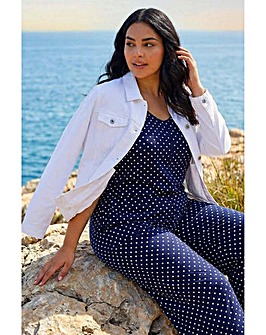 Roman Curve Cotton Denim Jacket