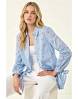 Roman Cherry Stripe Cotton Shirt