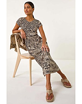 Roman Abstract Print Midi Dress