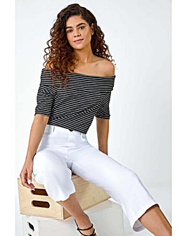 Roman Cropped Stretch Culotte