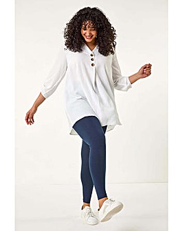 Roman Curve Stretch Plain Leggings